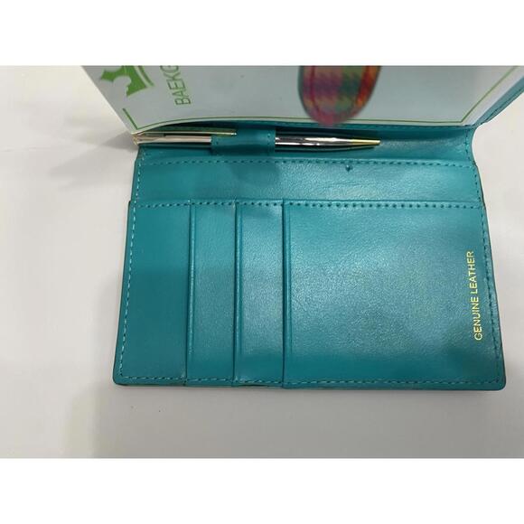 Vintage BAEKGAARD Plaid Leather Wallet with Notepad / Fabulous! - Picture 5 of 7